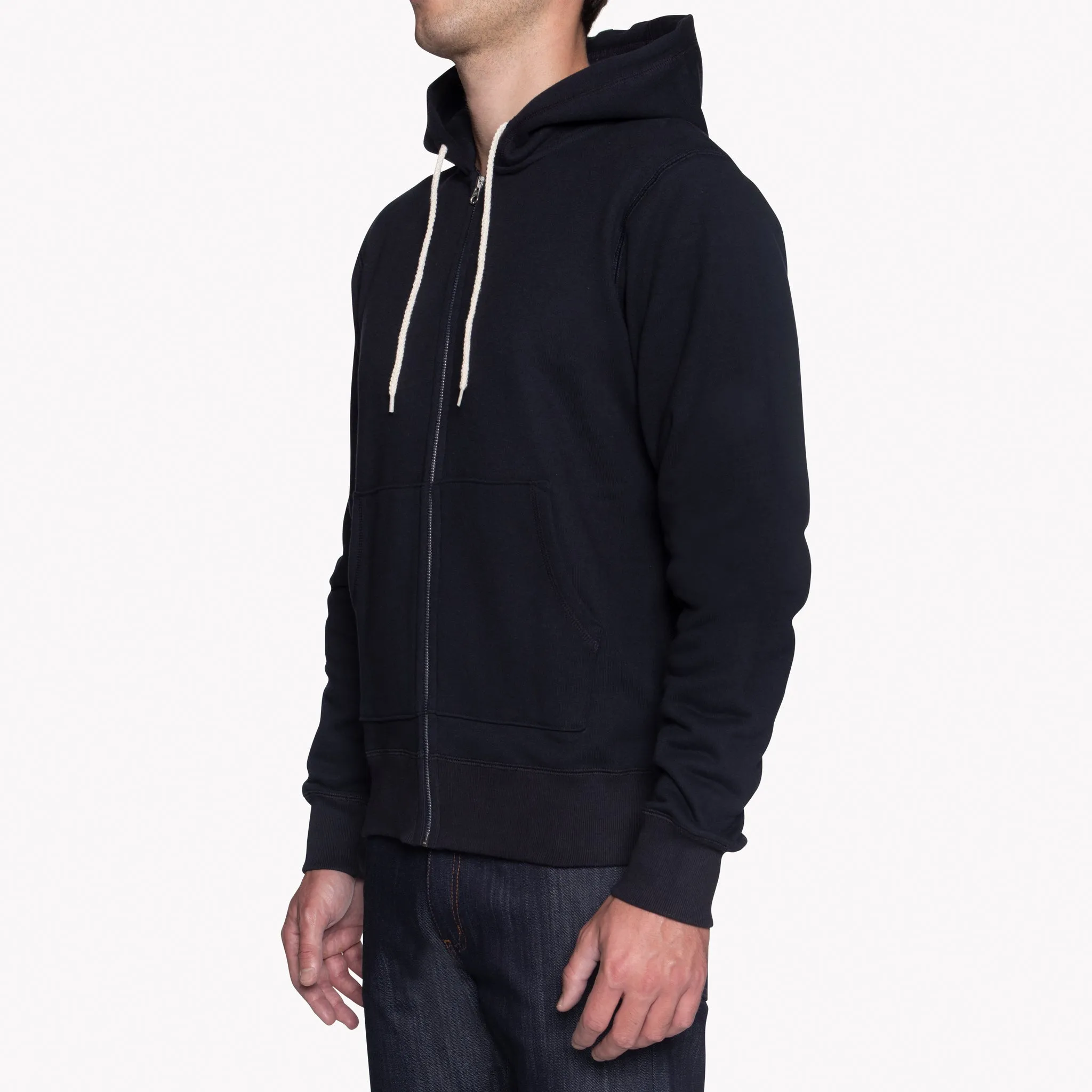 Basic Hoodie Zip Hoodie - Heavyweight Terry - Black