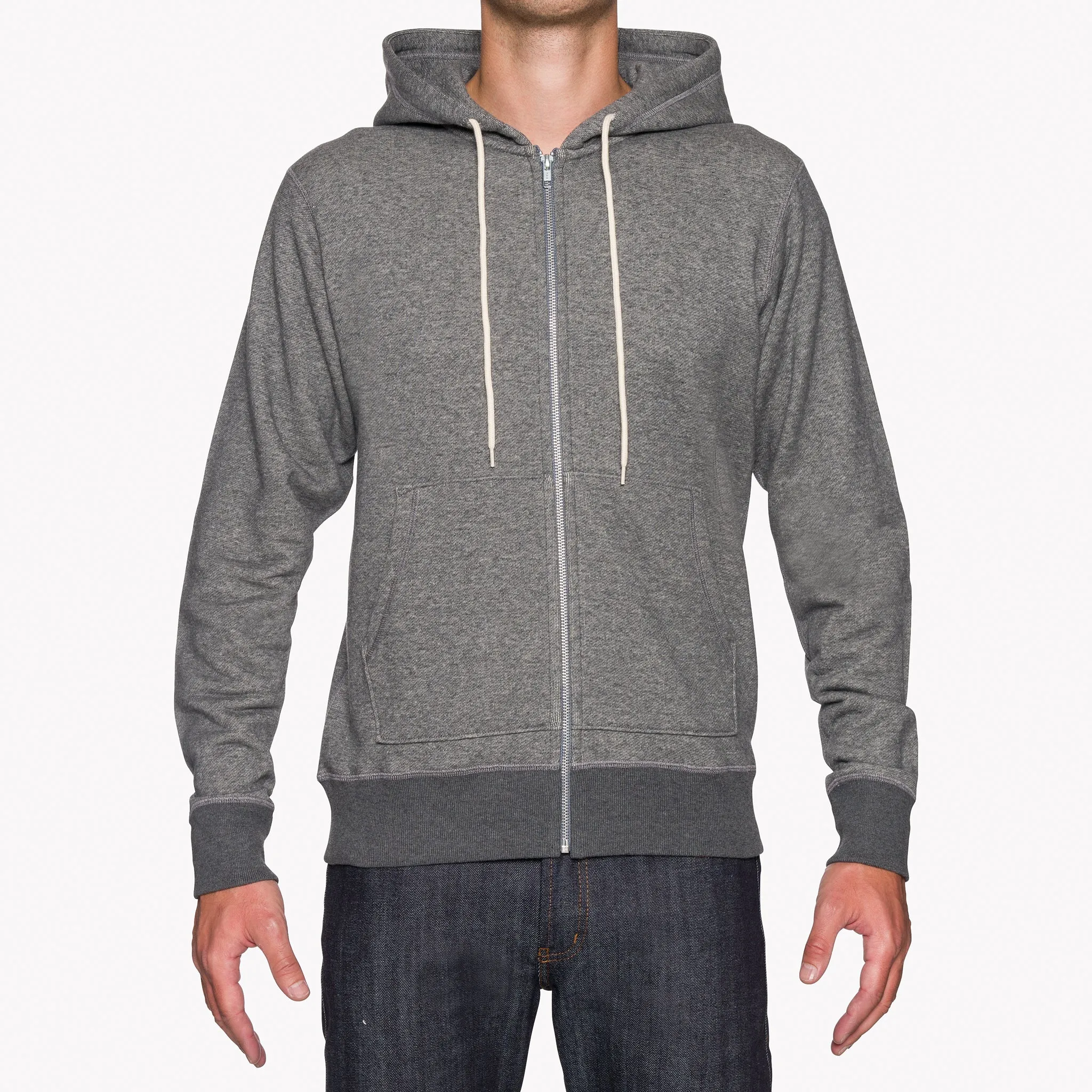 Zip Hoodie - Heavyweight Terry - Charcoal Chill Outfit