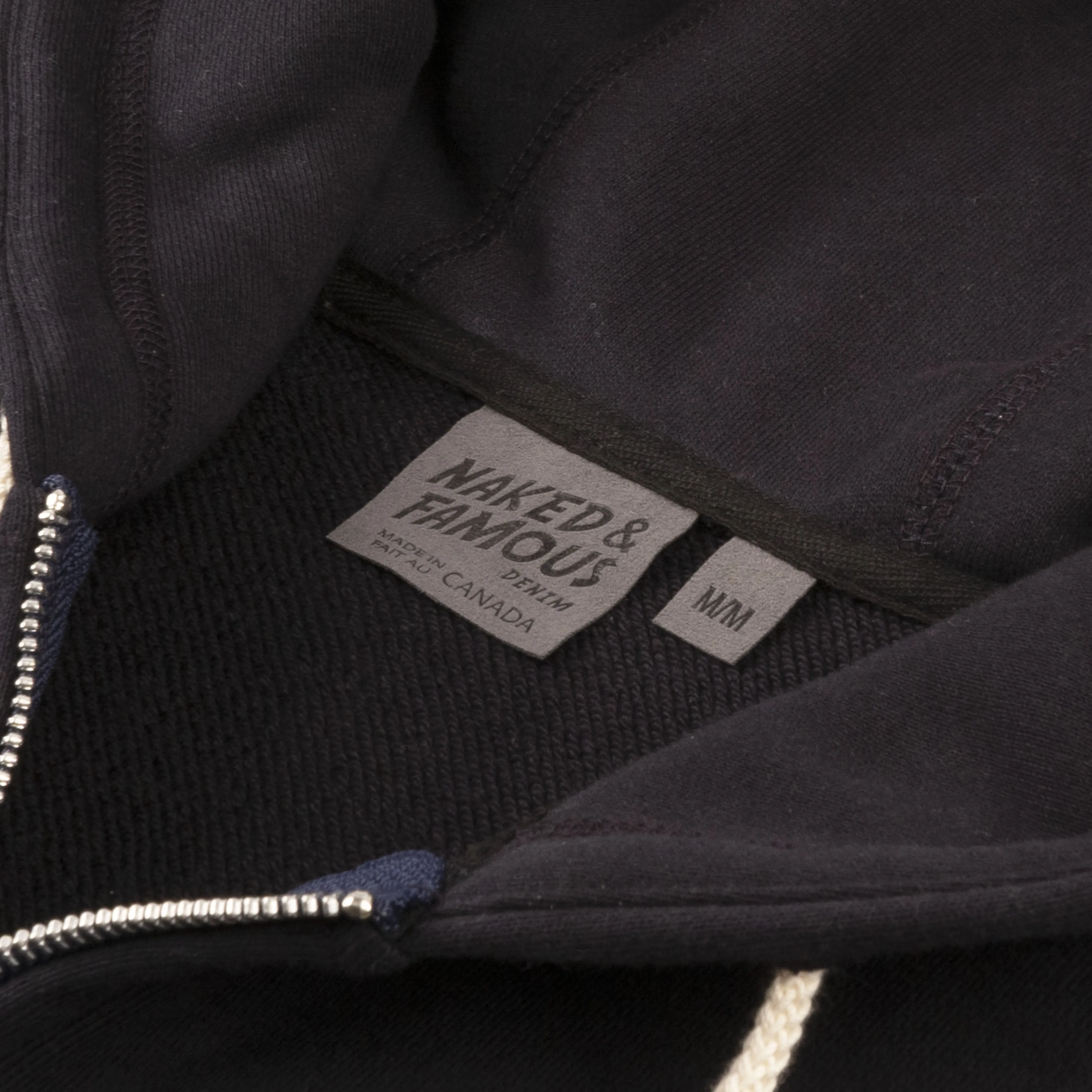 Zip Hoodie - Heavyweight Terry - Navy Mid range