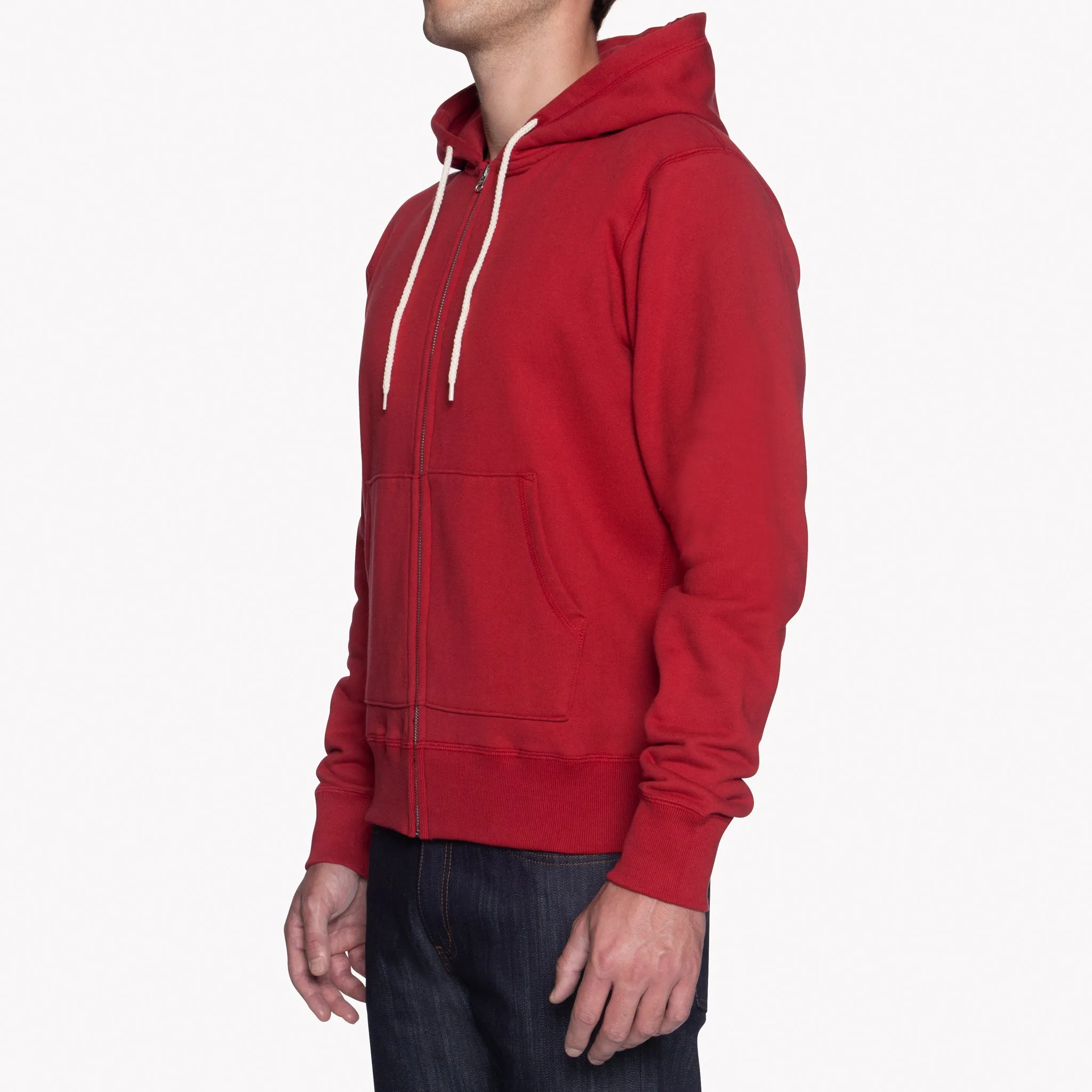 casual party Core Minimal Zip Hoodie - Heavyweight Terry - Red